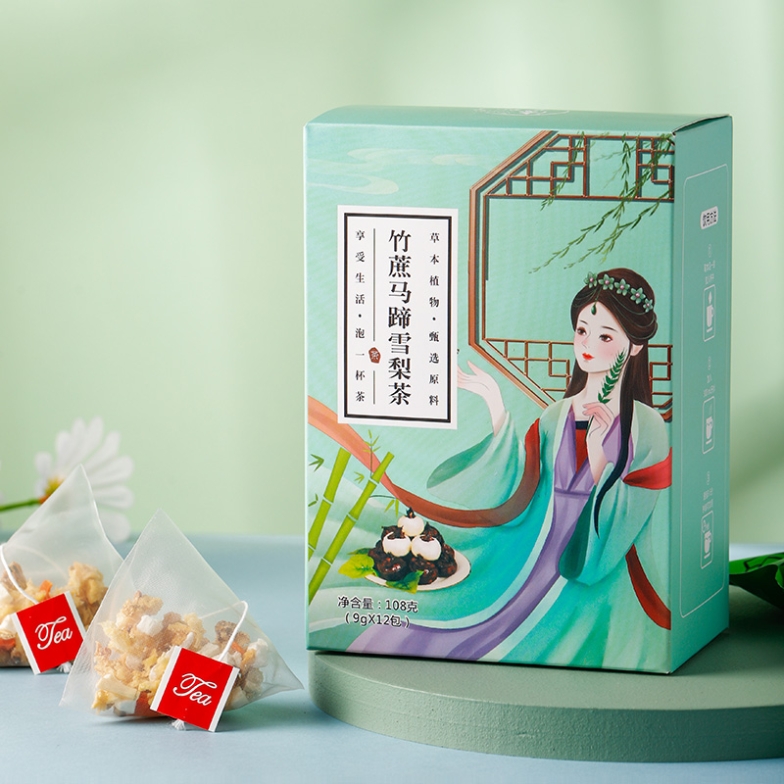 Pu Cao Ji Bamboo Cane, Water Chestnut &amp; Snow Pear Tea – 3 Boxes (108g each)